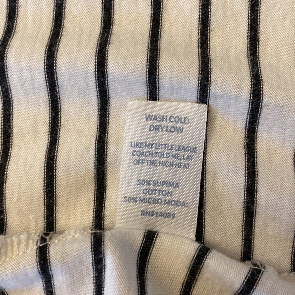 Marine Layer Black and White Striped Long Sleeve Tee - Picture 4 of 4